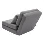 VEVOR Sofa rozkładana, rozkładana w 5 kierunkach, składana, tapicerowana sofa z regulowanym oparciem i poduszkami, składana sofa do salonu i sypialni, szara