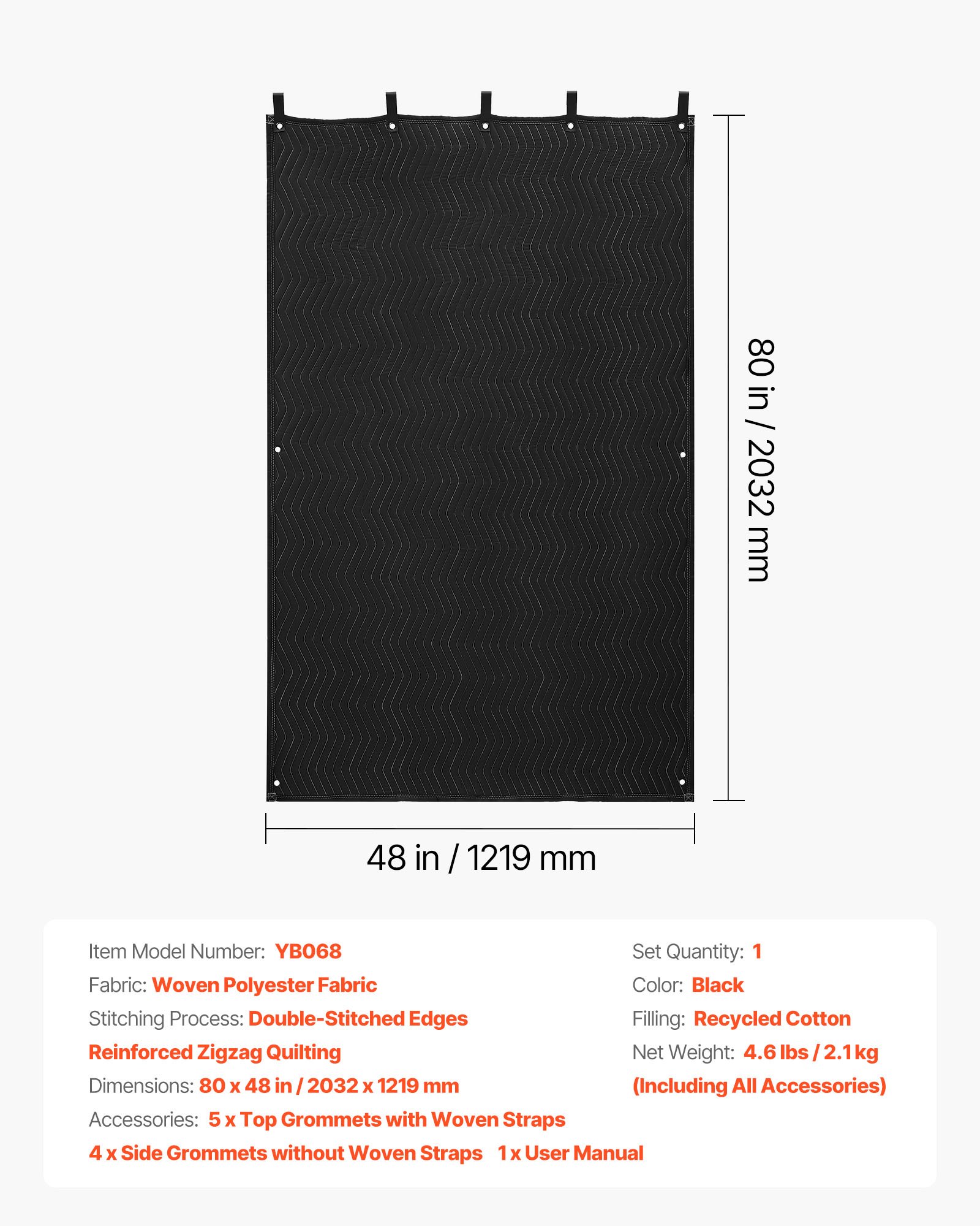 Sufit dźwiękochłonny VEVOR 2032x1219 mm, sufit akustyczny, sufity dźwiękochłonne, kurtyna dźwiękochłonna, sufit dźwiękochłonny z przelotkami, sufit studyjny z przelotkami, do studia, bloker światła, nagrywanie muzyki, czarny