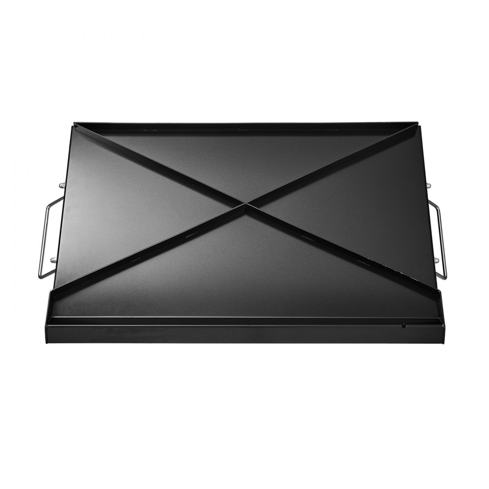 VEVOR Patelnia grillowa, uniwersalna, prostokątna, ze stali węglowej (606 x 360 mm) z płaską powierzchnią, grill gazowy do grilla BBQ Teppanyaki, przenośne naczynia rodzinne z uchwytem