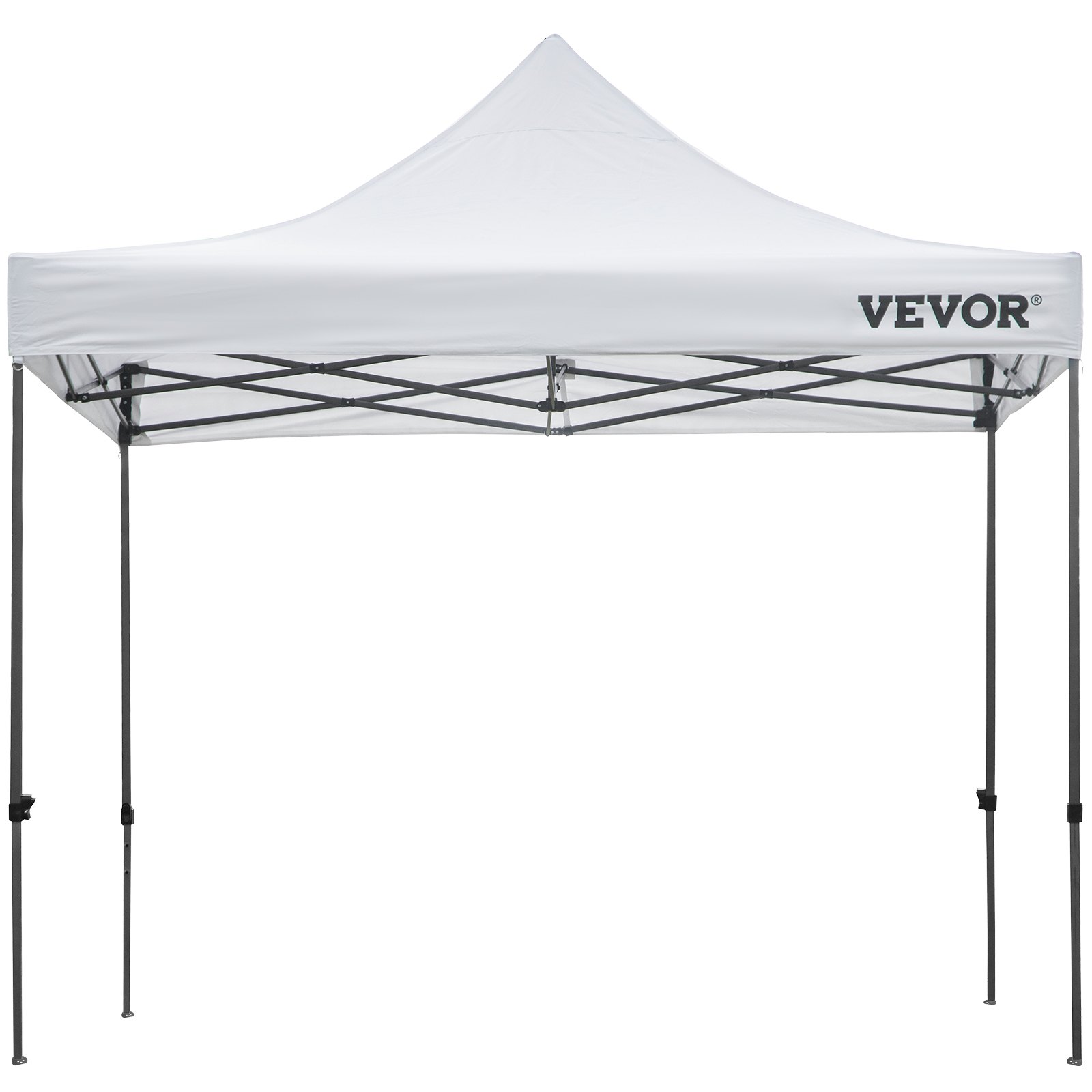 VEVOR Foldable Pavilion 3x3m Folding Pavilion 240g PVC-Coated Polyester Pop-Up Pavilion 1.95-2.13m Adjustable Party Tent Marquee Beach Tent White for Weddings or other commercial activities