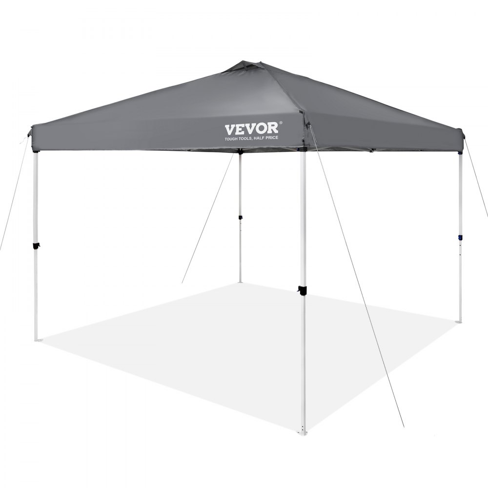 VEVOR Pawilon 304,8x304,8x320 cm Namiot ogrodowy 250D PU Tkanina powlekana srebrem Składany pawilon z torbą do przechowywania Namiot imprezowy 6-8 osób Namiot rozkładany składany pawilon ogrodowy na wycieczkę kempingową