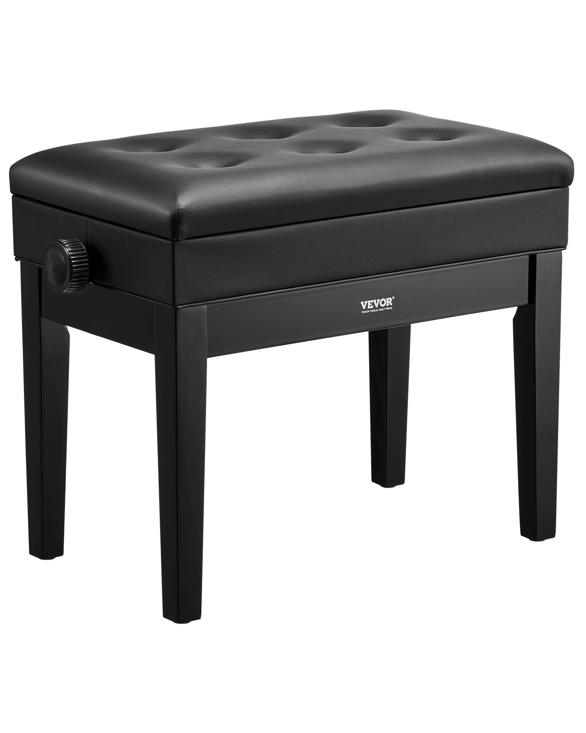 Ławka do pianina VEVOR, 56 x 34 x 49 cm, ławka do pianina, krzesło do pianina z klawiaturą, regulowana wysokość 49-58 cm, wyściełana poduszka, schowek na nuty, drewniane siedzisko do pianina, do toaletki, do salonu