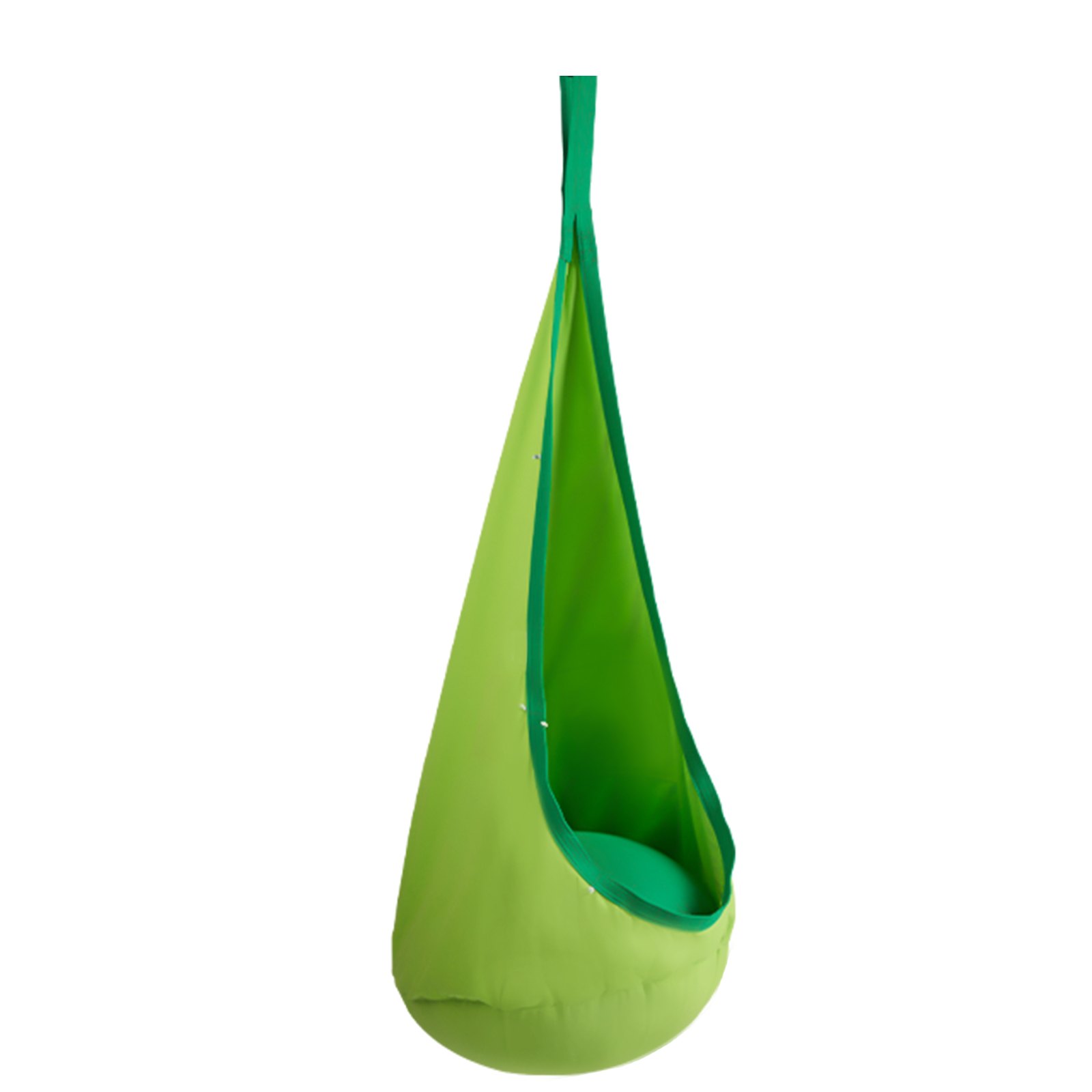 VEVOR Wisząca jaskinia ø 70 x 160 cm Fotel wiszący o nośności 54 kg Hamak z płótna bawełnianego Lampki choinkowe LED Siedzisko wiszące Huśtawka wisząca Namiot terapeutyczna Huśtawka wisząca dziecięca w kolorze zielonym