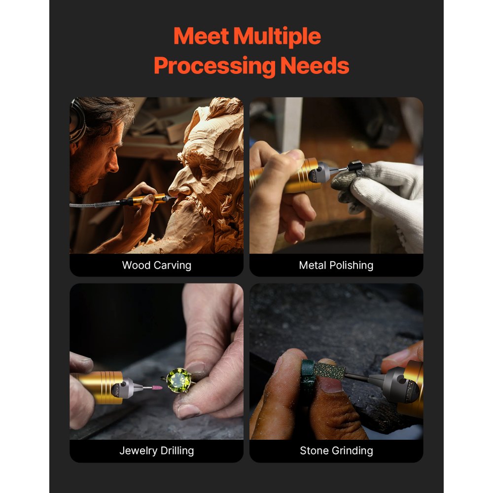Szlifierka z wałkiem giętkim VEVOR, 1000 W, 30 000 obr./min, wielofunkcyjna szlifierka wisząca z 31 akcesoriami i pedałem nożnym do rzeźbienia, polerowania, wiercenia i polerowania