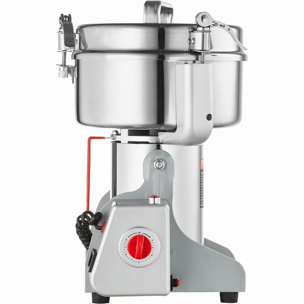 VEVOR Elektryczny młynek do zboża, szybkoobrotowy, do przypraw, 2 kg, 3400 W, ze stali nierdzewnej, do suchych ziaren, przypraw, płatków, kawy, kukurydzy, pieprzu, obrotowy, 24 x 23 x 38 cm