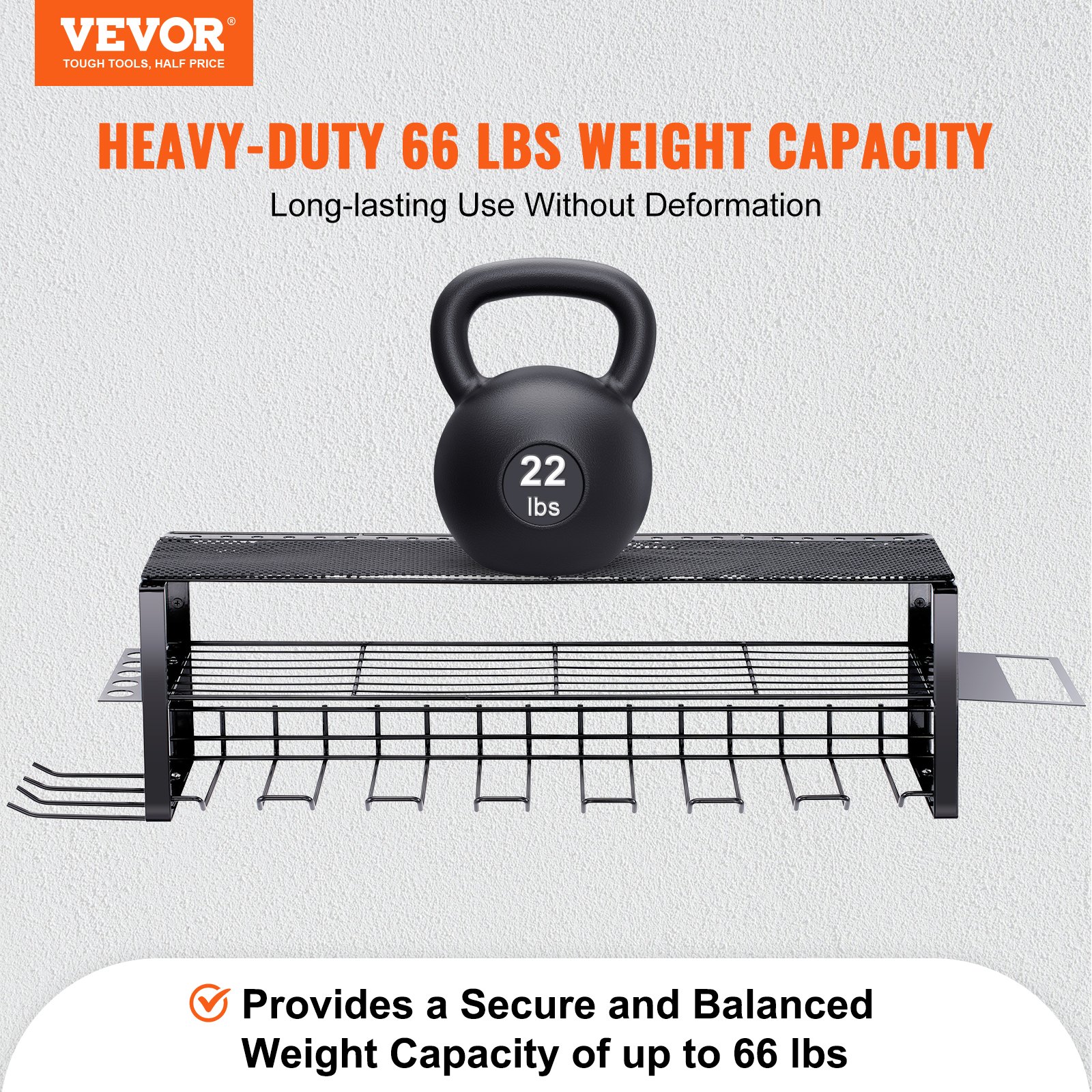 Organizer na elektronarzędzia VEVOR Udźwig 30 kg Uchwyt narzędziowy do montażu na ścianie Garażowy stojak na narzędzia ze stali węglowej 860 x 205 x 225 mm Przechowywanie narzędzi 3-poziomowy schowek ścienny w garażu