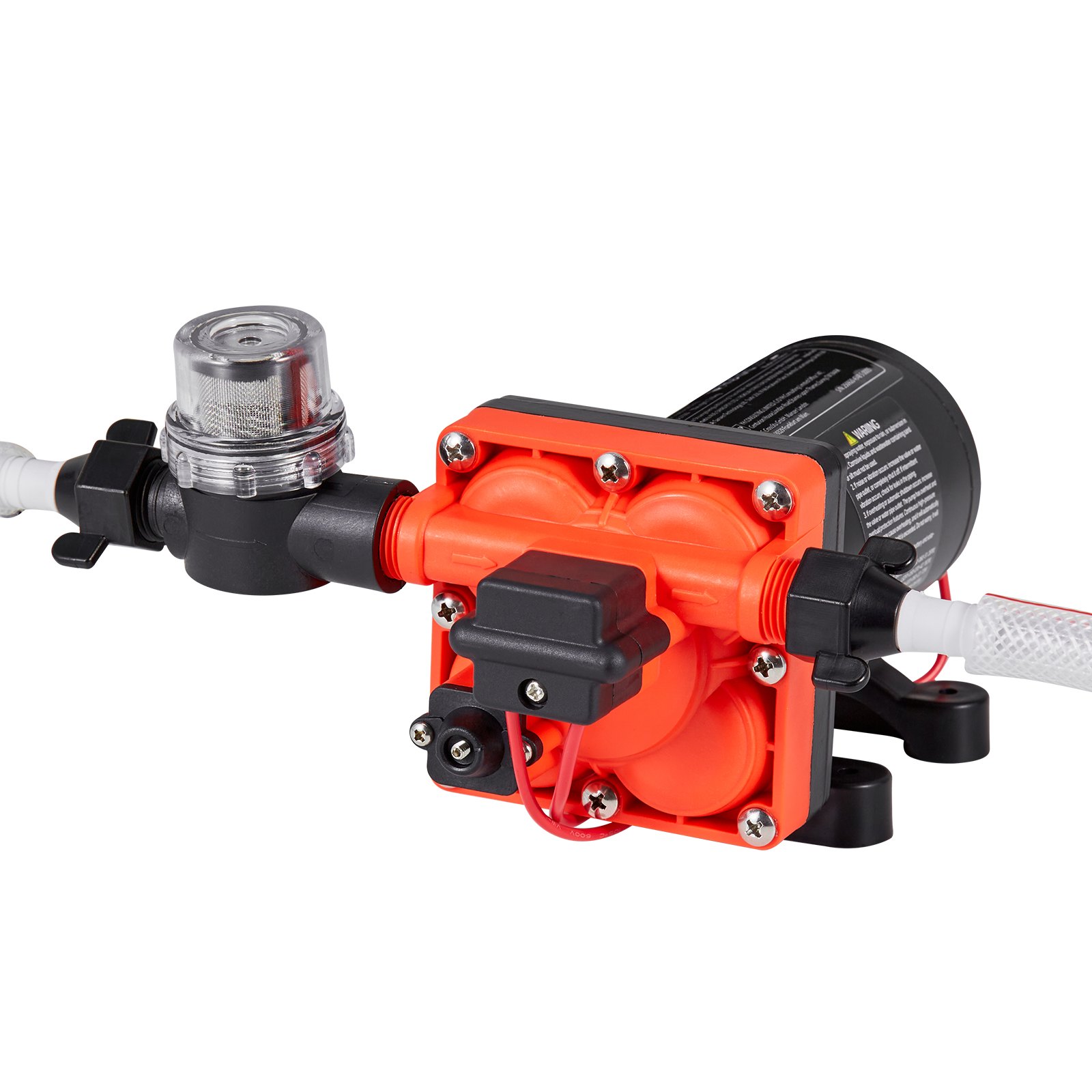 VEVOR Pompa membranowa, 12 V DC, 22,7 l/min, samozasysająca 4-komorowa pompa wodna z membraną z automatycznym wyłącznikiem ciśnieniowym, ciśnienie 4,8 bara, do kamperów, przyczep kempingowych, statków, jachtów, myjni samochodowych