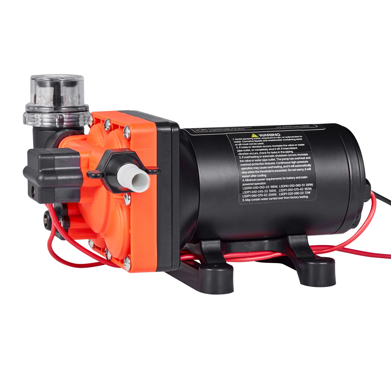 VEVOR Pompa membranowa, 12 V DC, 18,9 l/min, samozasysająca 4-komorowa pompa wodna z membraną z automatycznym wyłącznikiem ciśnieniowym, ciśnienie 4,8 bar, do kamperów, przyczep kempingowych, statków, jachtów, myjni samochodowych
