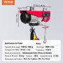Wciągarka linowa elektryczna VEVOR, wysokość podnoszenia 300 kg do 600 kg, silnik wciągarki linowej 12 m, silnik miedziany 1150 W, koło pasowe, prędkość podnoszenia 10 m/min, wciągarka z pilotem kablowym, wciągnik linowy, wciągnik łańcuchowy