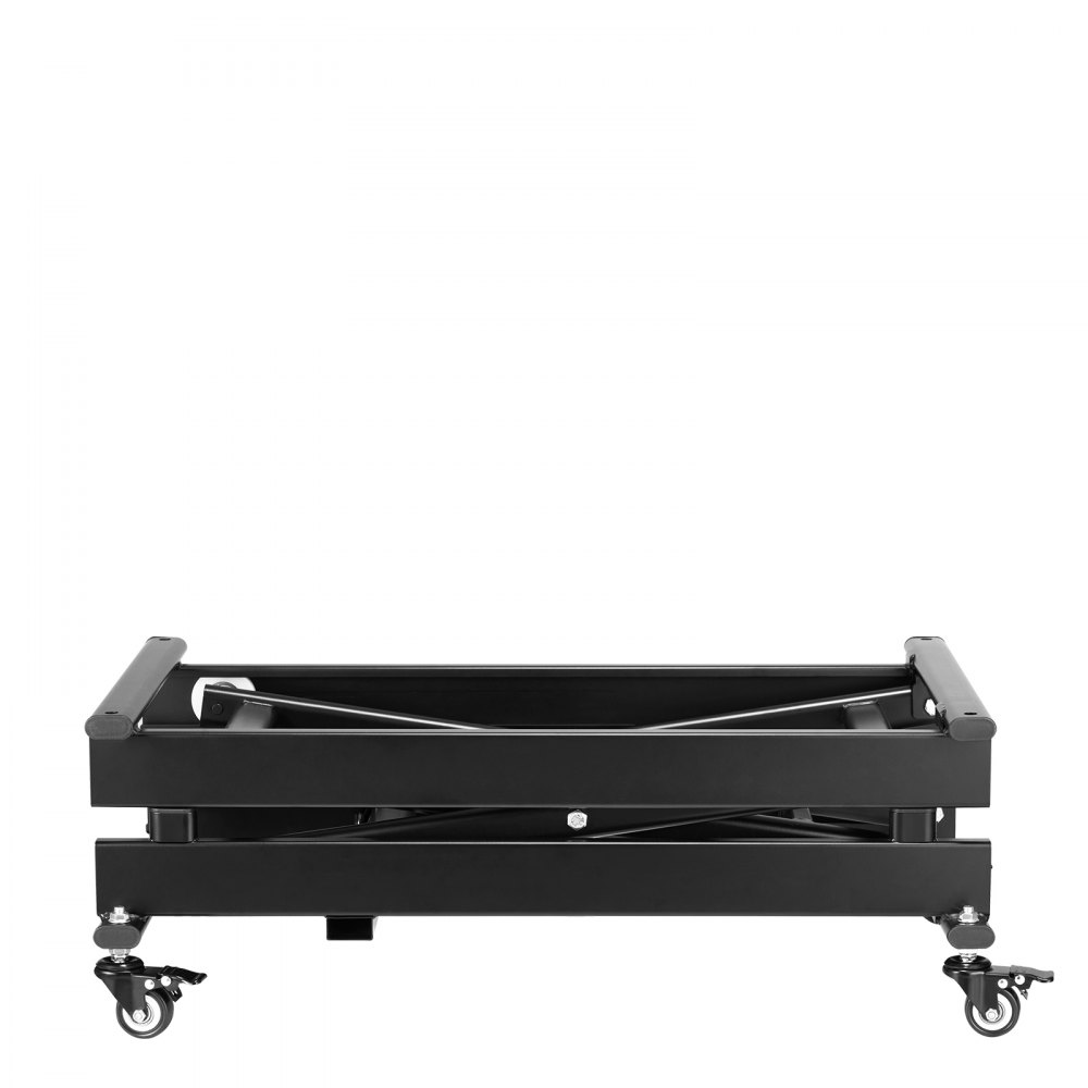 VEVOR Elektryczny stół podnośny 76x44 cm, udźwig 150 kg, stół podnośny nożycowy, platforma podnosząca z regulacją wysokości od 200 do 710 mm, podnośnik stolika kawowego z 4 kółkami, do transportu i obsługi materiałów, kolor czarny