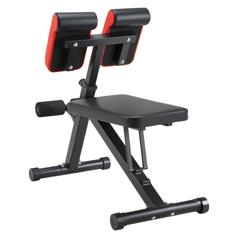 VEVOR Multifunctional Weight Bench for Full Body Training, Hyperextension Bench, Back Extension, Roman Chair, 150 kg Load Capacity, Adjustable and Foldable Back Trainer for Home Gym