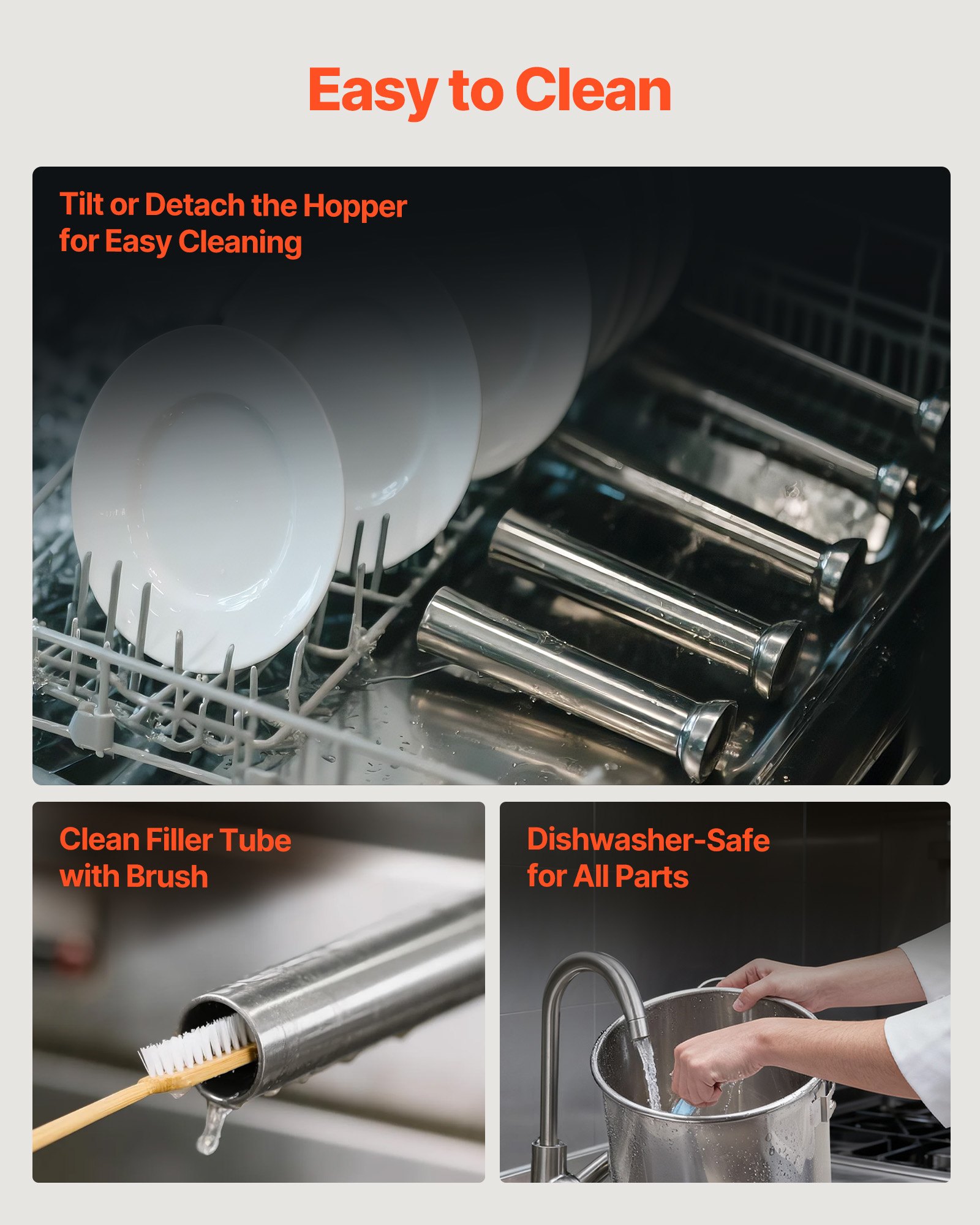 VEVOR 25 L Elektryczna nadziewarka do kiełbas, pionowa nadziewarka ze stali nierdzewnej z regulacją prędkości, pedałem nożnym i 5 otworami do napełniania, idealna do komercyjnych sklepów mięsnych i użytku domowego