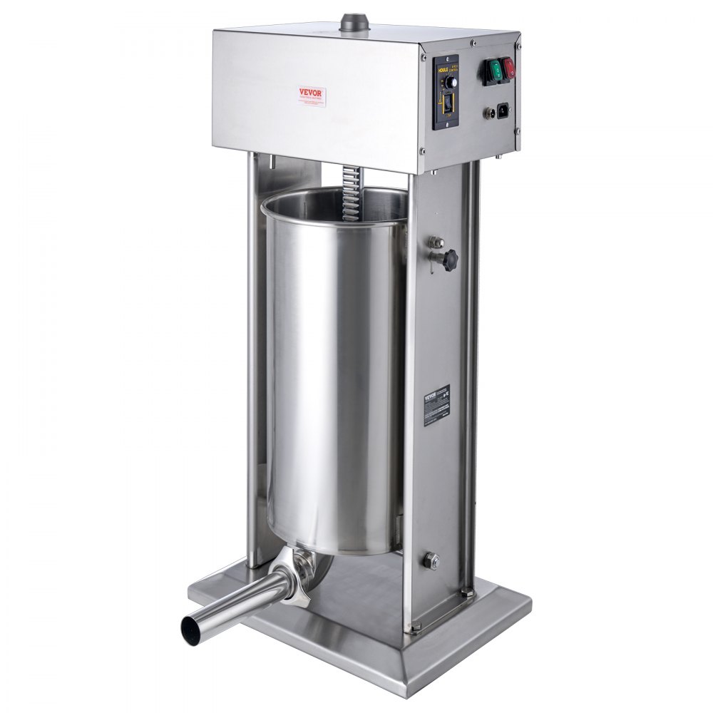 VEVOR Electric Sausage Stuffer, 25 L / 55 lb Vertical Meat Stuffer, 400 W Motor, Stepless Speed ​​Control and Foot Pedal, Made of Food-Grade 304 Stainless Steel, 5 Filling Tubes for Home and Commercial Use