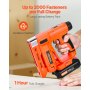 VEVOR Bezprzewodowy elektryczny pistolet do gwoździ 2 w 1, zszywacz 18 Gauge 15 mm z 1000 zszywek i 1000 gwoździ, antypoślizgową gumową rękojeścią i ładowarką, elektryczny zszywacz do prac stolarskich i projektów DIY