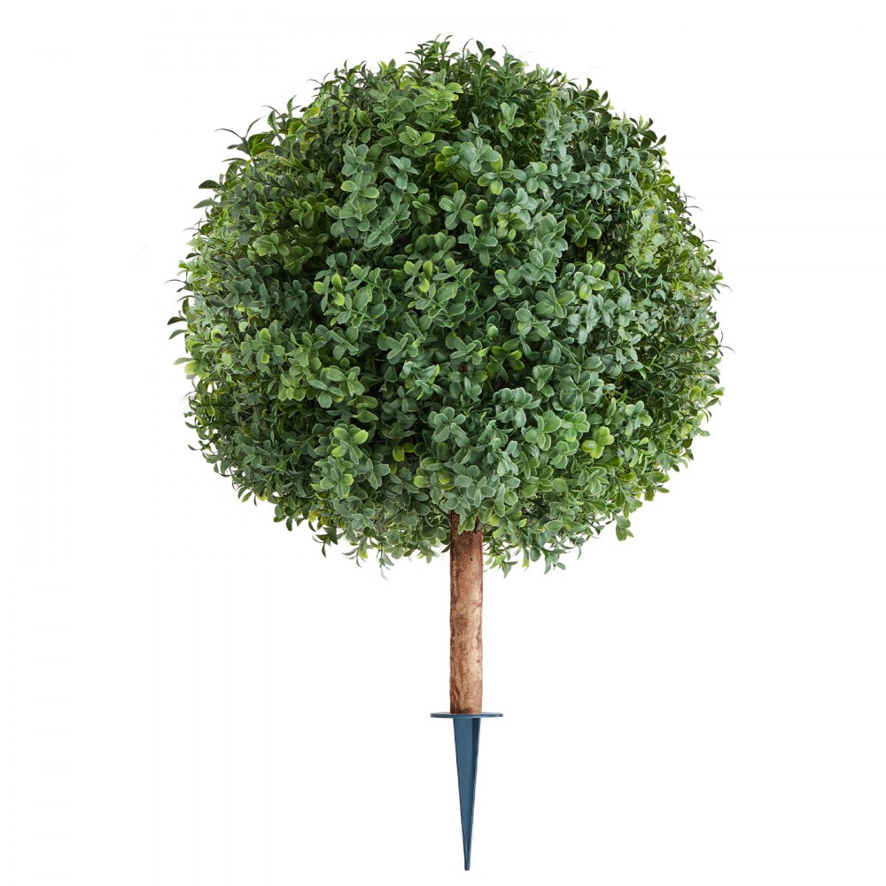 VEVOR Sztuczna kula bukszpanowa z kolcem do wbijania w ziemię, zestaw 2 szt., 686 mm, rośliny sztuczne, roślina dekoracyjna, do dekoracji, na werandę, do użytku na zewnątrz i wewnątrz, na taras, do ogrodu, na balkon, na podwórko