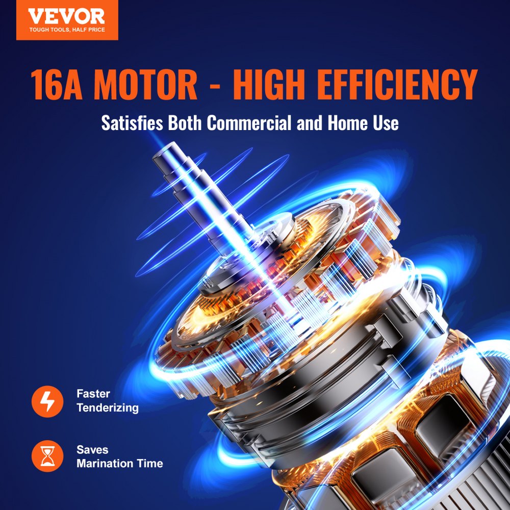 Elektryczna zmiękczacz do mięsa VEVOR 750 W, regulowany 6-168 mm, profesjonalne narzędzie do zmiękczania mięsa, 520 x 230 x 390 mm, automatyczny zmiękczacz do steków wieprzowo-wołowych, pomocnik kuchenny