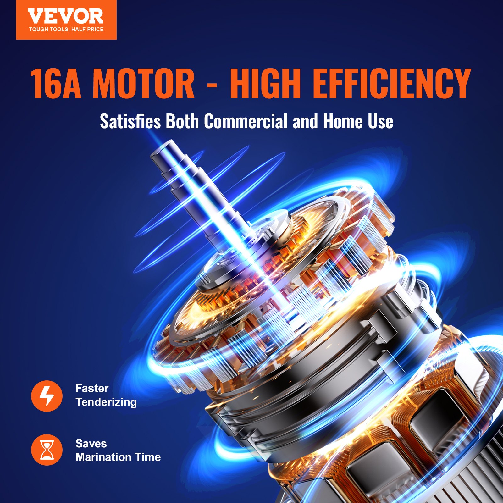 Elektryczna zmiękczacz do mięsa VEVOR 750 W, regulowany 6-168 mm, profesjonalne narzędzie do zmiękczania mięsa, 520 x 230 x 390 mm, automatyczny zmiękczacz do steków wieprzowo-wołowych, pomocnik kuchenny