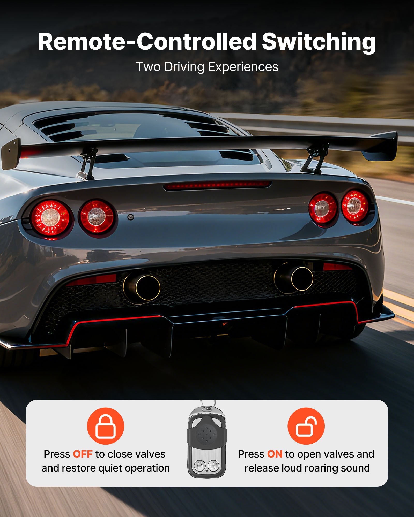 Elektryczny zawór wydechowy VEVOR, 2,5-calowy, uniwersalny, 2-częściowy zestaw zaworów wydechowych ze stali nierdzewnej ze zdalnym sterowaniem, odpowiedni do ciężarówek, sedanów i samochodów sportowych