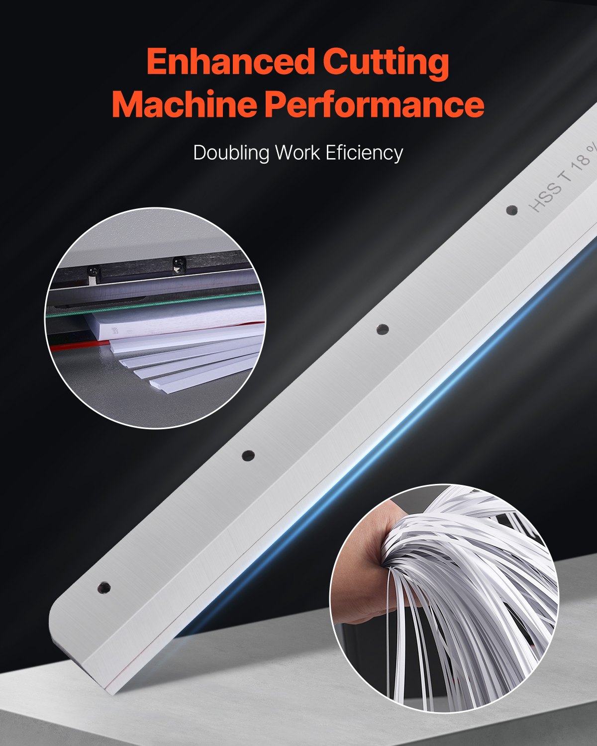 Ostrze do gilotyny VEVOR ze stali o dużej wytrzymałości, wymienne, do profesjonalnej gilotyny G450VS+, ostrze wymienne do gilotyny do papieru (503 x 43 x 6 mm)