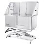 VEVOR Professional Dog Grooming Bath 127cm Stainless Steel Pet Bathtub Dog Wash Station max. 150kg Dogs Height Adjustable Dog Wash System Pet Grooming Bath with Right Door Dog Shower Wash Tub