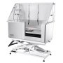 VEVOR Professional Dog Grooming Bath 127cm Stainless Steel Pet Bathtub Dog Wash Station max. 150kg Dogs Height Adjustable Dog Wash System Pet Grooming Bath with Right Door Dog Shower Wash Tub