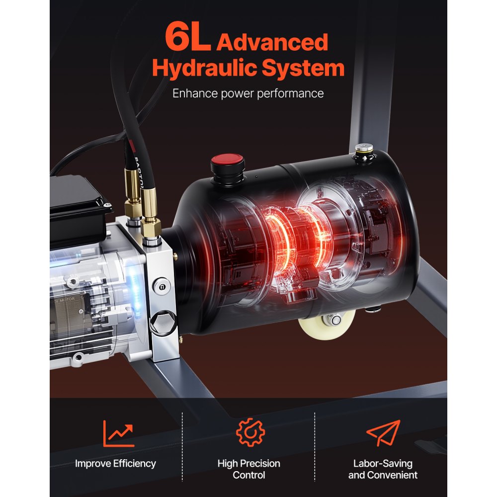 Elektryczna giętarka do rur VEVOR, 750 W, siłownik hydrauliczny 6L, giętarka do rur z rolkami, 3 matryce i maksymalny kąt gięcia 180°, odpowiednia do rur o średnicy od 3/4 cala do 2 cali