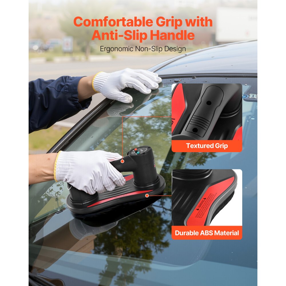 Elektryczny podnośnik próżniowy VEVOR, udźwig 170 kg, podnośnik do szkła z wyświetlaczem cyfrowym, narzędzie z przyssawką do podnoszenia płytek, granitu, drewna, kostki brukowej, płyt gipsowo-kartonowych, okien