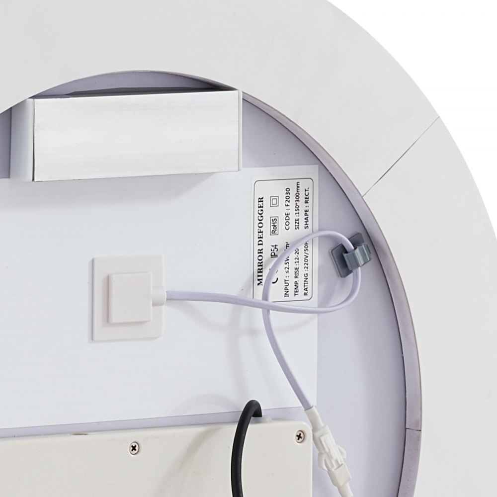 Lustro łazienkowe VEVOR LED okrągłe, kosmetyczne (60 cm) z podświetleniem z przodu i z tyłu, lustro z pamięcią kształtu, bezzaparowujące, płynnie ściemnialne lustro łazienkowe z 3 temperaturami barw, montaż ścienny