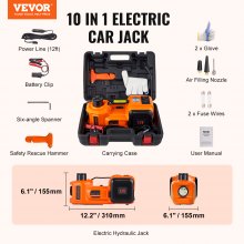 VEVOR Elektryczny podnośnik hydrauliczny 5t 12V Wbudowana pompka do pompowania opon Podnośniki podłogowe