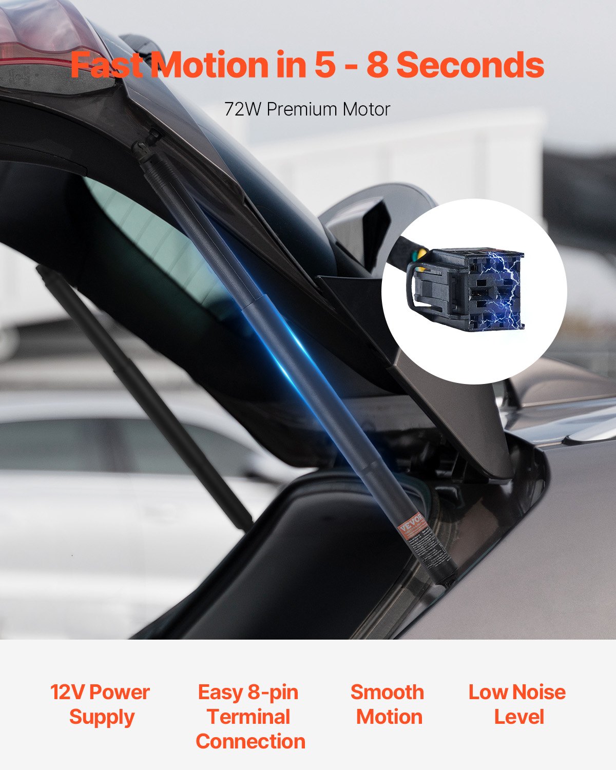 VEVOR Tylny lewy i prawy podnośnik klapy bagażnika do Skody Superb III 3V5 kombi 2015-2020, elektryczny amortyzator klapy bagażnika, zastępuje numery OE 3V9827851B 3V9827852B (2 szt.)