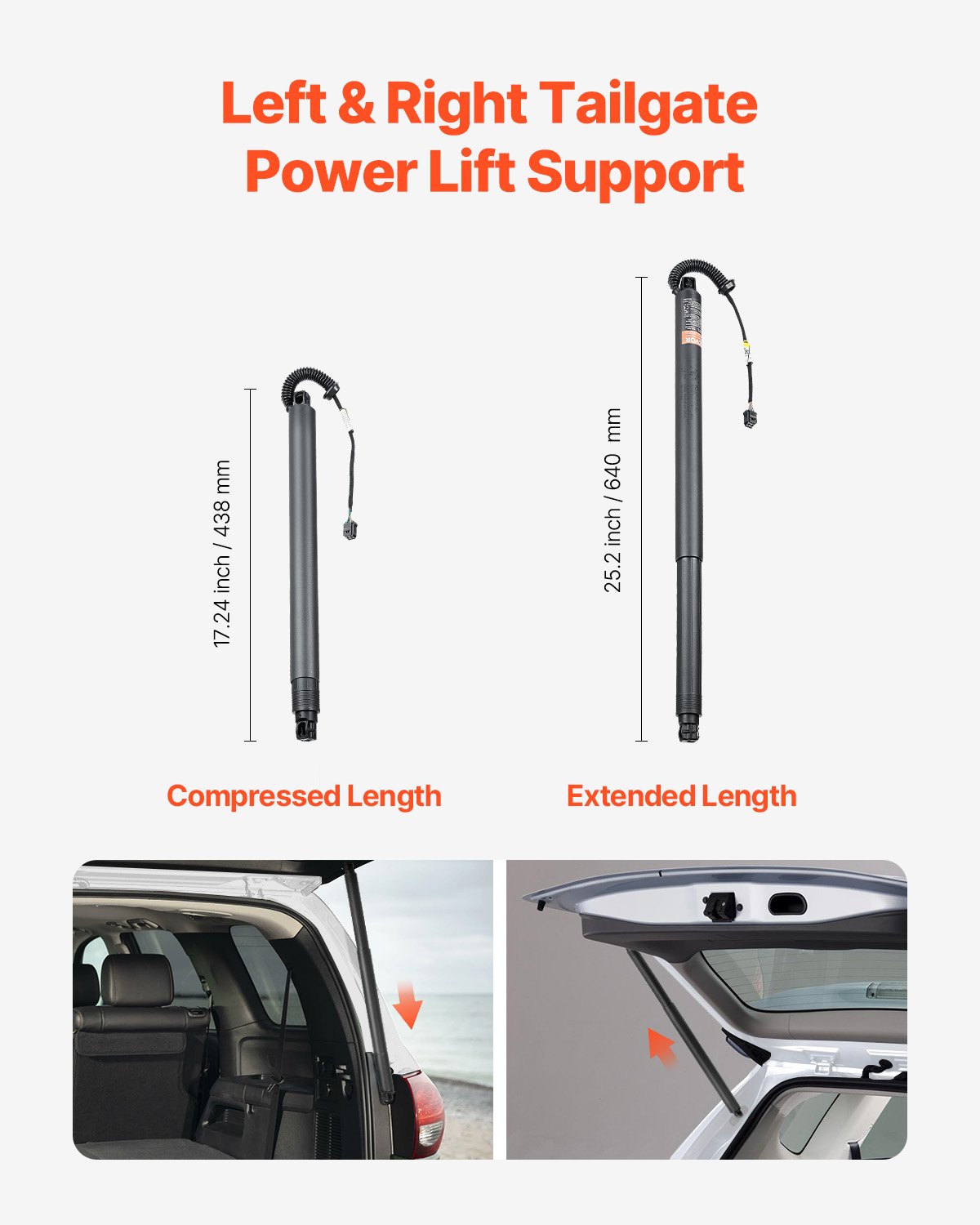 VEVOR 2 x Rear Tailgate Lift Support Left & Right, Compatible with Seat Ateca KH7, KHP 2016-2023, Electric Tailgate Shock Absorber Strut, Replaces OE Number 575827851 575827851A 575827851B