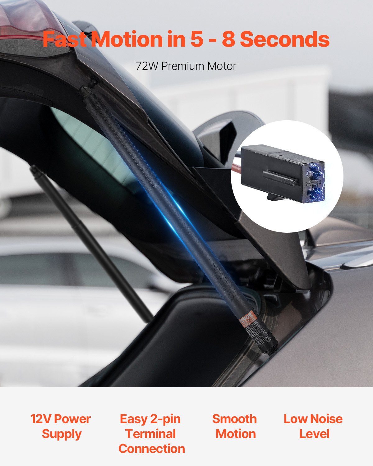 VEVOR 2 x tylne lewe i prawe podpory klapy bagażnika, kompatybilne ze Skodą Octavia III 2012-2020, amortyzator klapy bagażnika z napędem elektrycznym, zastępuje numery OE 575827851, 575827851A, 575827851B