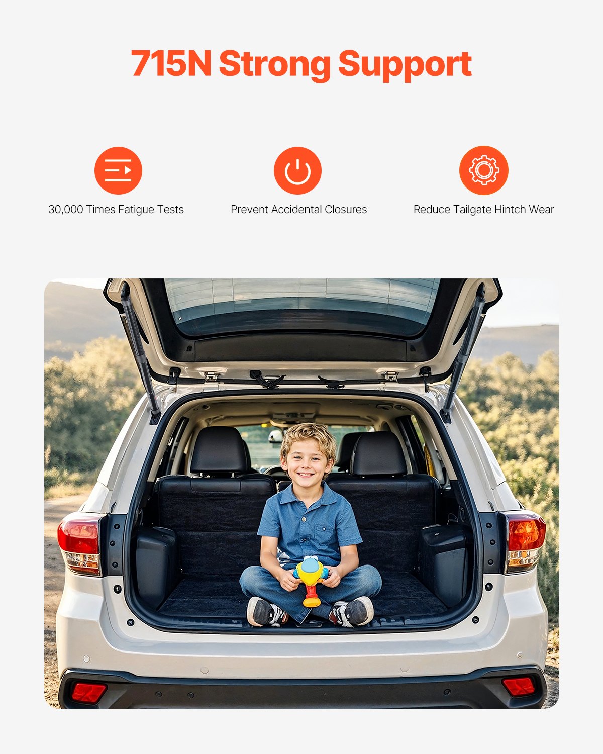 VEVOR Podnośnik klapy tylnej, wspornik klapy tylnej, lewy i prawy, kompatybilny z Toyota Highlander 2014-2019, elektryczny wspornik klapy tylnej (2 szt.), wspomaganie (L + R)