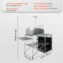 VEVOR Outdoor Folding Camping Kitchen 78 x 49 x 13 cm, Aluminum Camping Cabinet, Camping Kitchen with Windshield, Camping Furniture Travel Kitchen incl. Hooks & Lamp Pole 66-121 cm, Kitchen Cabinet Camping Table Travel