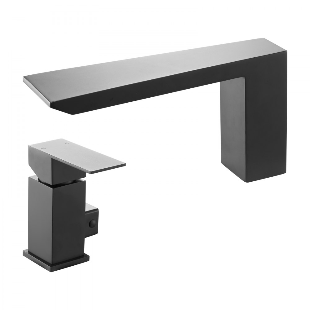 VEVOR Roman Tub Faucet, 3 Hole Waterfall Bathtub Faucet,  Roman Bathtub Faucets Set with Shower Head & 1 Handle, Deck Mount Bath Tub Faucets Set for Baby Care, Matte Black, Stainless Steel, Drip-Free