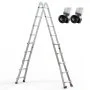 VEVOR 5120 mm Drabina teleskopowa A-Frame, kompaktowa aluminiowa drabina rozsuwana, wielofunkcyjna składana drabina do kampera, do prac domowych, schodów, dachów wewnętrznych i zewnętrznych, nośność 150 kg