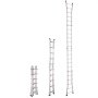 Drabina teleskopowa VEVOR z ramą w kształcie litery A, kompaktowa aluminiowa drabina rozsuwana 6230 mm, drabina wielofunkcyjna, drabina przystawna, drabina składana do pracy w domu, na schody, na dachy wewnętrzne i zewnętrzne, udźwig 150 kg