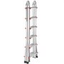 Drabina teleskopowa VEVOR z ramą w kształcie litery A, kompaktowa aluminiowa drabina rozsuwana 6230 mm, drabina wielofunkcyjna, drabina przystawna, drabina składana do pracy w domu, na schody, na dachy wewnętrzne i zewnętrzne, udźwig 150 kg