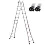 Drabina teleskopowa VEVOR z ramą w kształcie litery A, kompaktowa aluminiowa drabina rozsuwana 6230 mm, drabina wielofunkcyjna, drabina przystawna, drabina składana do pracy w domu, na schody, na dachy wewnętrzne i zewnętrzne, udźwig 150 kg