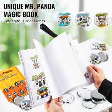 VEVOR Maszynka Do Guzików 200 Szt 58 Mm i 300 Szt 32 Mm Wykrawarka Do Odznak w Tym Pan Panda Magic Book i Klucz Sześciokątny Odznaka Prasa