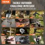 VEVOR Survival Shovel Survival Axe, 16 w 1 składana łopata kempingowa z siekierą, połączenie łopaty i siekiery ze stali nierdzewnej, wielofunkcyjny sprzęt do przetrwania w sytuacjach awaryjnych na kempingu i podczas pieszych wędrówek