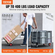 Wózek workowy VEVOR 2 w 1 Składany 113/181 kg Ładowność Wózek transportowy Stop aluminium i stal węglowa ⇋ Wózek platformowy do załadunku i transportu wewnątrz i na zewnątrz