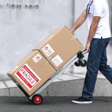 Wózek workowy VEVOR 2 w 1 Składany 113/181 kg Ładowność Wózek transportowy Stop aluminium i stal węglowa ⇋ Wózek platformowy do załadunku i transportu wewnątrz i na zewnątrz