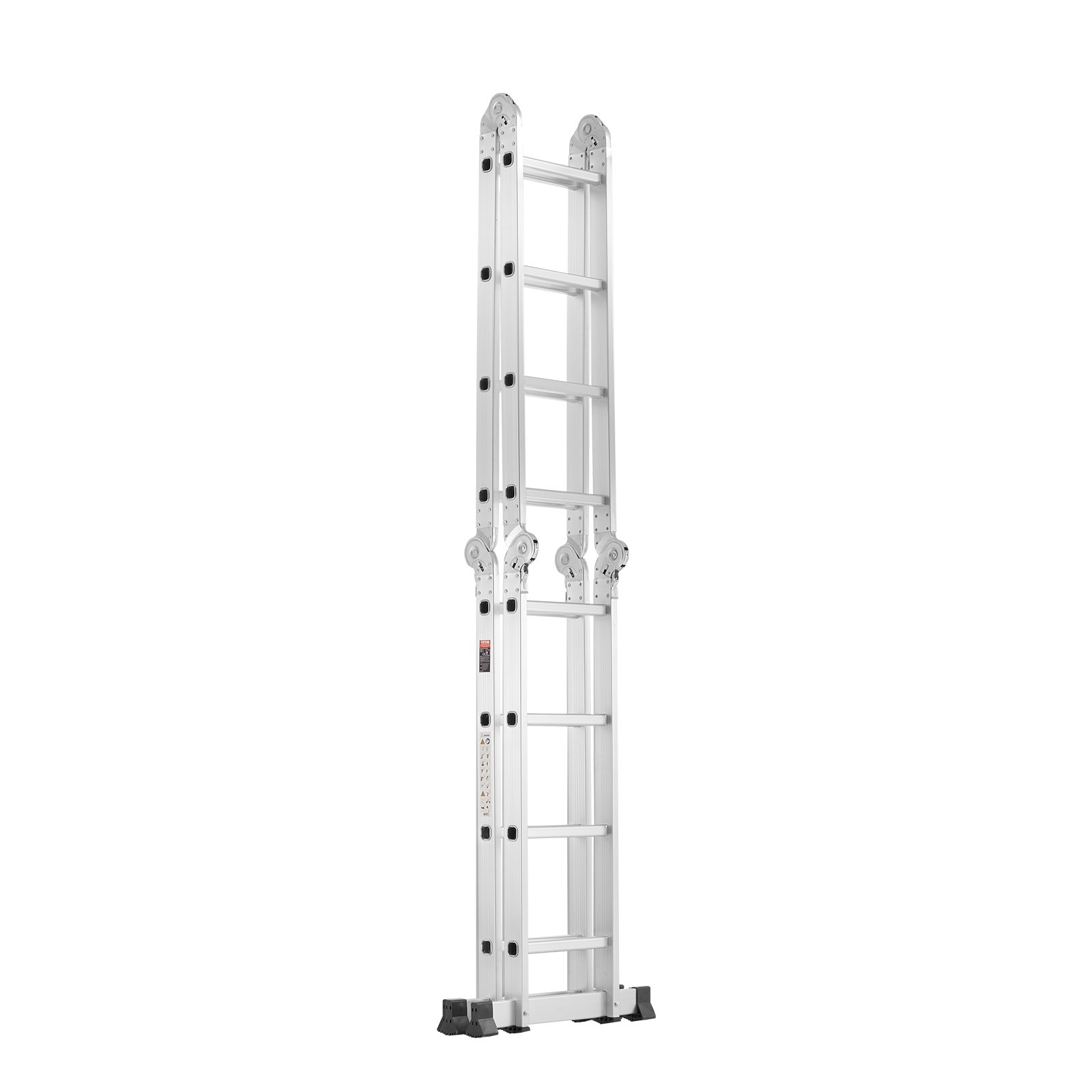 Drabina wielofunkcyjna VEVOR, drabina wielofunkcyjna 7 w 1, drabina teleskopowa z ramą w kształcie litery A i 4 stopniami, rama drabiny 4600 mm, regulowana, wytrzymała, udźwig 150 kg, do użytku domowego na zewnątrz