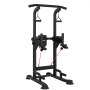 VEVOR Pull Up Bar, 150kg Power Tower Dip Station, Workout Dip Station with H-Shaped Stable Base & Back Pad, Adjustable 12 Level Height Free Standing Chin Up Bar for Back, 4-Level Adjustable Back Pad