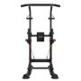 VEVOR Pull Up Bar, 150kg Power Tower Dip Station, Workout Dip Station with H-Shaped Stable Base & Back Pad, Adjustable 12 Level Height Free Standing Chin Up Bar for Back, 4-Level Adjustable Back Pad