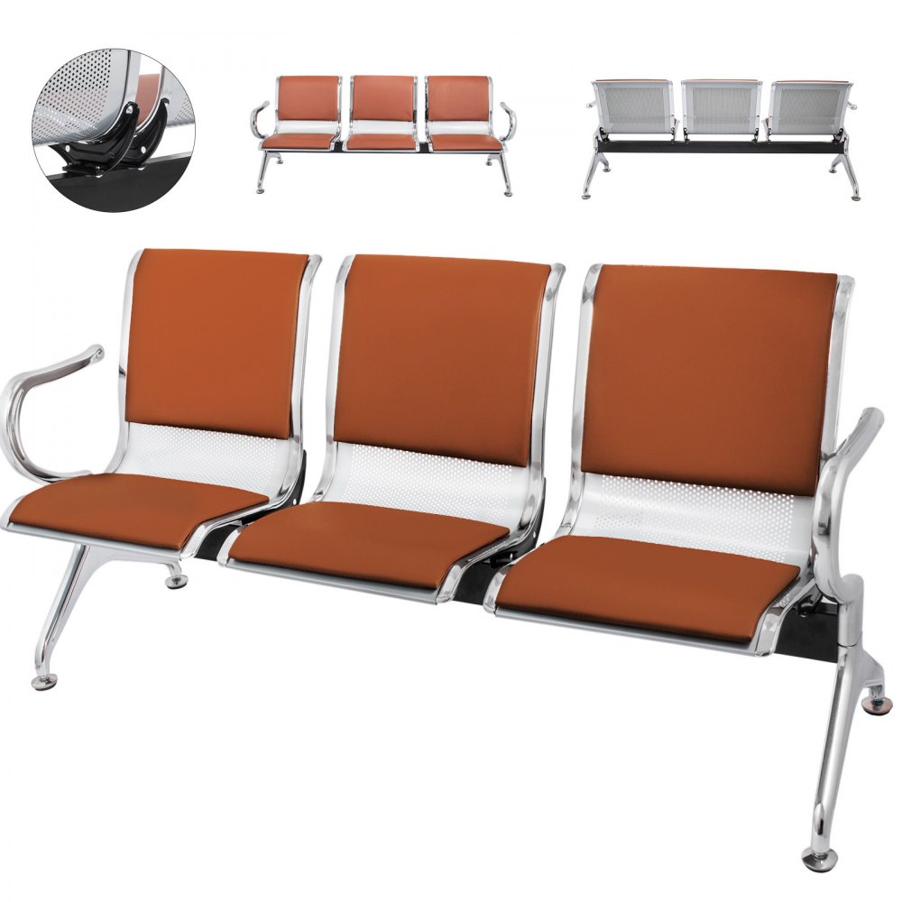 3-osobowa skóra PU Barber Airport Recepcja Krzesło biurowe Ławka kliniczna