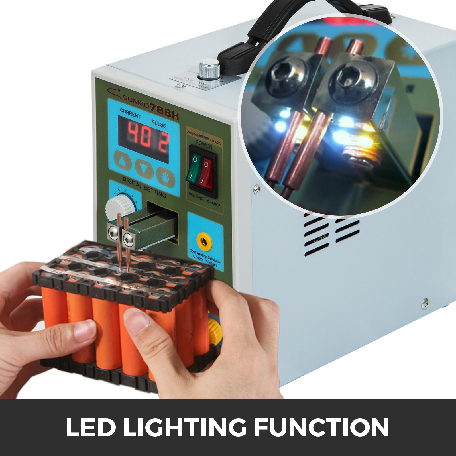 Zgrzewarka punktowa 788H 2 w 1 LED Pulse Battery Spawacz punktowy 18650 Ładowarka 60A