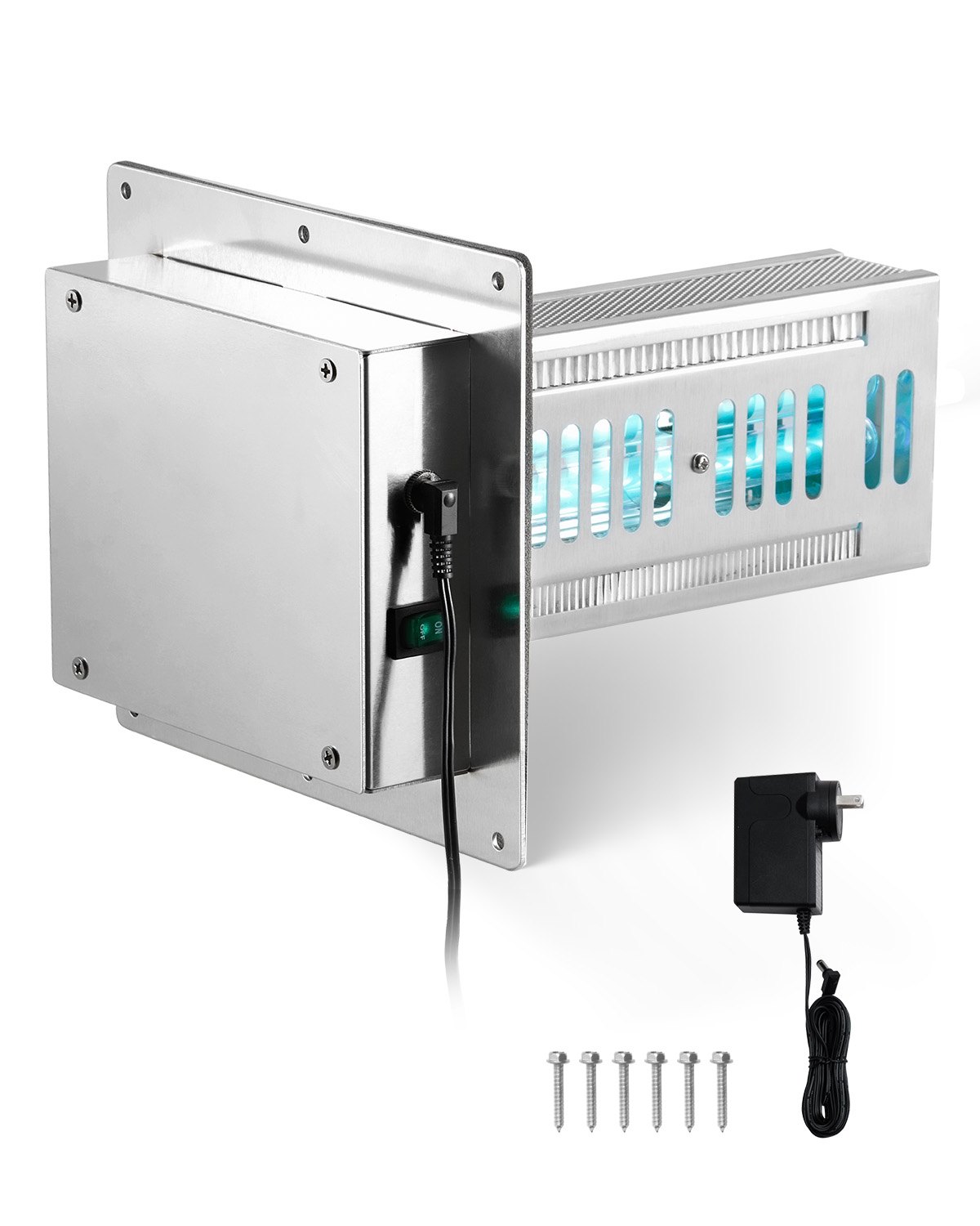 VEVOR HVAC Oczyszczacz powietrza do całego domu, lampa UVC 18 W 254 nm do kanałów klimatyzacyjnych, myjka powietrza z 2 żarówkami, lampy UV HVAC z przewodem zasilającym, oczyszczacz powietrza do klimatyzatorów