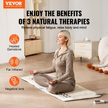 VEVOR Far Infrared Heat Pad Ametyst Gemstones Therapy Mat z Timerem 183x61cm